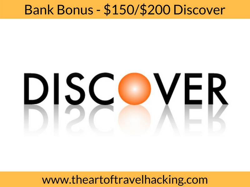 $150/$200 Discover Bank Bonus